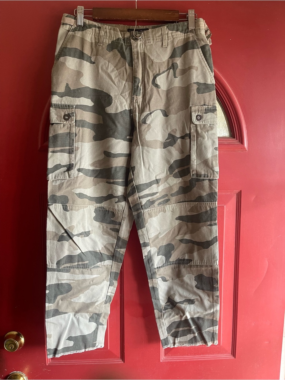 Cotton On Women's Camo I Ankle Cargo Pants - Tan/Green/Gray